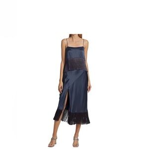 Cinq à Sept Midnight Blue Dress with Fringe